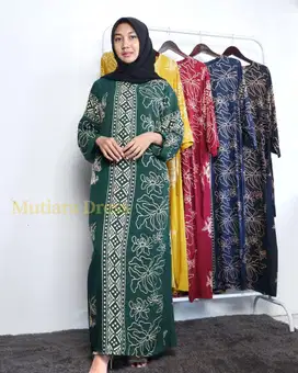 Mutiara Dress - Daster Batik Lengan Panjang Bahan Rayon