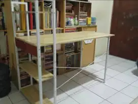 Jual Bundling (Meja, gantungan baju, lemari kayu, tangga lipat)