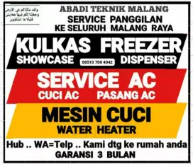service kulkas ac (cuci ac) mesin cuci water heater servis panggilan
