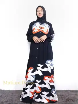 Mutiara Dress - Homedress Motif Abstrak Material Rayon Premium