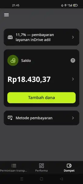Punya indrive udh priorita tingii