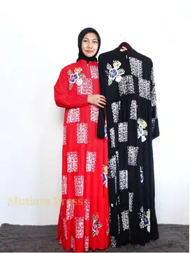 Mutiara Dress - Homedress Floral Batik Material Rayon Premium