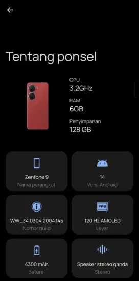 Asus Zenfone9 , ram 6/128