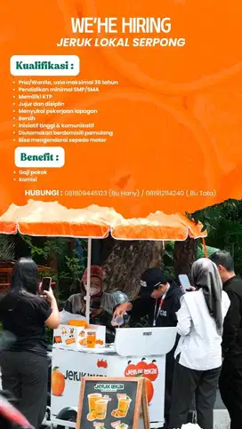 Dibutuhkan segera penjual es jeruk