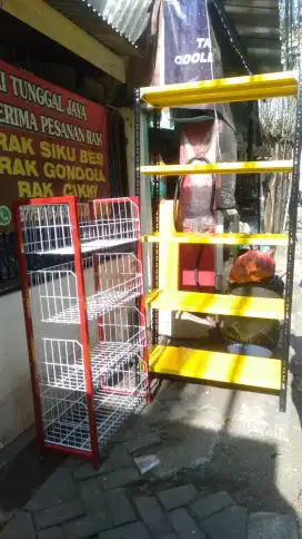 Rak besi siku susun tempat barang