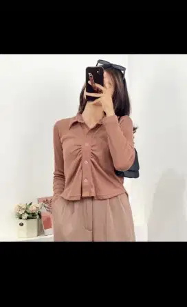 SHIRT BLOUSE / KEMEJA RIB KERUT MURAH