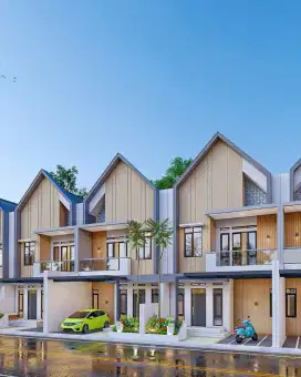 Rumah 2 lantai nempel jalan raya utama
