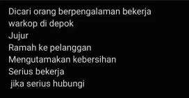 Mencari orang berpengalaman usaha warkop