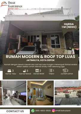 Rumah 2 Lantai Roof Top Luas