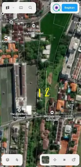 Tanah Komersial Hook 2690m² di Petitenget Seminyak