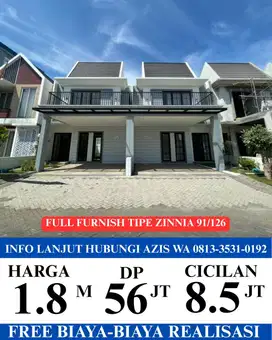 Rumah tipe zinnia full furnish lokasi safira garden sidoarjo kota
