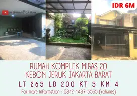 Rumah LT 265 Komplek Migas 20 Kebon Jeruk