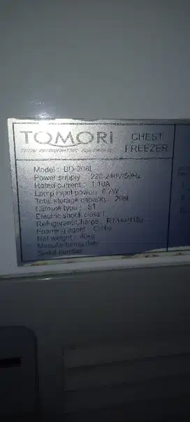 Chas Freezer frezer box  208lL ORIZINAL