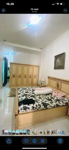DI JUAL 1 SET RANJANG + LEMARI 5 PINTU + MEJA RIAS