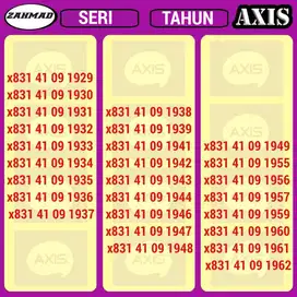 AXIS-Tahun) NOCAN AXIS Seri Tahun kartu perdana nomor cantik rapi mura