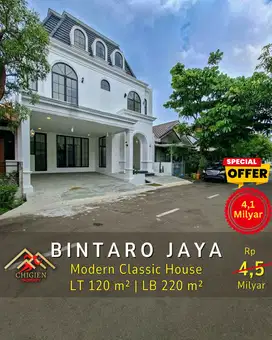 DIJUAL RUMAH MODERN CLASSIC CLUSTER DI BINTARO JAYA