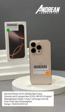 Second Iphone 16 pro 256 gb bea cukai