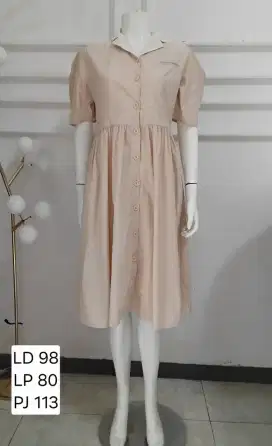Dress terusan preloved warna softpink bisa busui