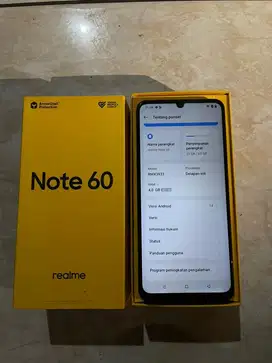Di Mahar Aja Realeme Note 60 Ram 4+8/64 Kelengkapan fullset ori
