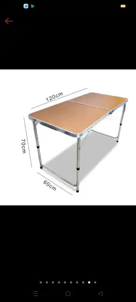 Meja lipat portabel koper