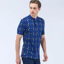 Kaos polo shirt LACOSTE LIVE AOP colour Navy Size  L