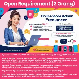 Requirement Lowongan Kerja Remote - Freelance Admin Toko Online Wanita