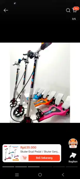 Sekuter anak pink pedal