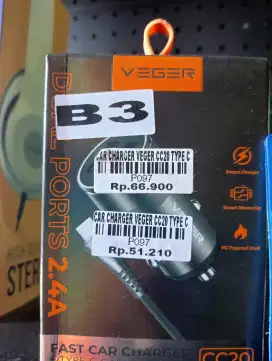 CAR CHARGER VEGER CC20 TYPE C | ATLANTIS DAHSYAT