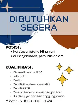 Pegawai jaga stand minuman