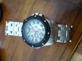 Specialty Black Skeleton Dial Stainless Steel Men's Watch