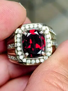 Cincin Batu garnet spessartite Namibia 3.75 crat ring perak memo MRI