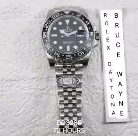 Jam Rolex GMT Master Black Grey Bruce Wayne Strap Jubilee