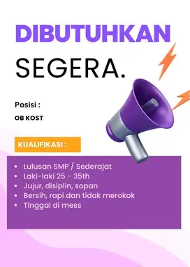 Lowongan OB Kost