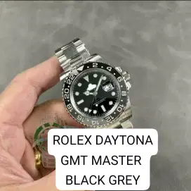 Jam Rolex GMT Master Black Grey Bruce Wayne Strap Oyster Bracelet