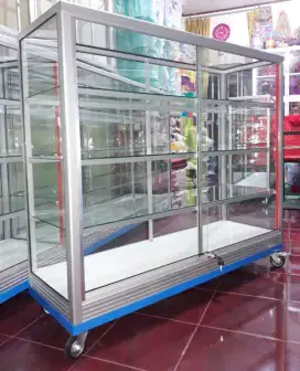 ETALASE PANJANG 1,2M SERBAGUNA || PAKAI RODA & KUNCI