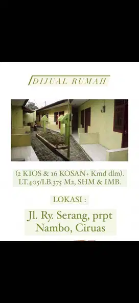 Di jual Rumah  Jalan raya Serang pinggir jalan prapatan nambo ciruas