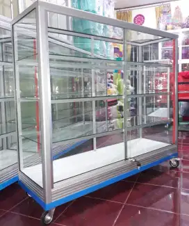ETALASE 1,2Mx1M PERLENGKAPAN USAHA || PAKAI RODA & KUNCI
