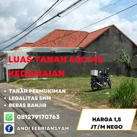 JUAL ASET  TANAH 400 M2 SIAP BANGUN TENGAH KOTA  TANAH MURAH