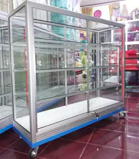 Etalase Buat Usaha Panjang 1,2 Meter || PAKAI RODA & KUNCI