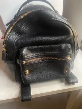 Tas Coach Black Leather Mini Backpack