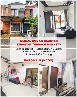 Jual rumah di kedaton bsb 2 lantai