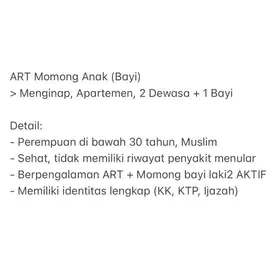 ART Momong Anak (Bayi), MENGINAP