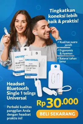Bluetooth Headset Handsfree Earphone Wireless Mono Single (1 telinga)