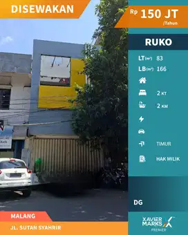 Disewakan Ruko Cocok Berbagai Usaha di Jl Sutan Syahrir Malang