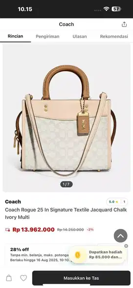 Coach Rogue 25 In Signature Textile Jacquard Chalk Ivory Multi