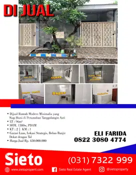Dijual Rumah Modern Minimalis yang Siap Huni di Tanggulangin