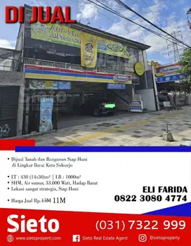 Dijual Tanah dan Minimarket di Lingkar Barat Kota Sidoarjo