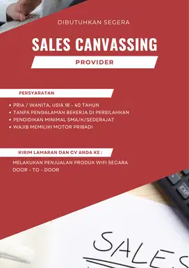 DIBUTUHKAN SEGERA SALES CANVASSING WIFI