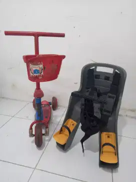 Boncengan sepeda anak+skuter mantap