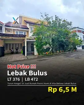 TURUN HARGA BESAR-BESARAN DARI 9 M  6,5 M  DIJUAL RUMAH HOOK di Vila D
